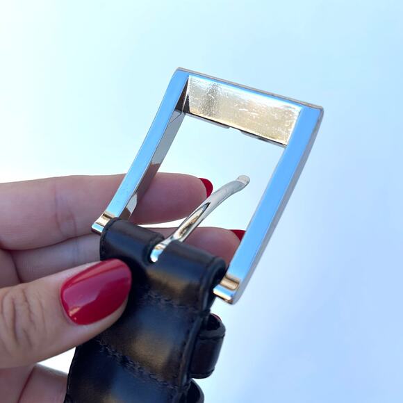 Allen Edmonds Men’s Classic Brown Leather Dress Belt Silver Buckle USA Made 91 - Picture 4 of 8